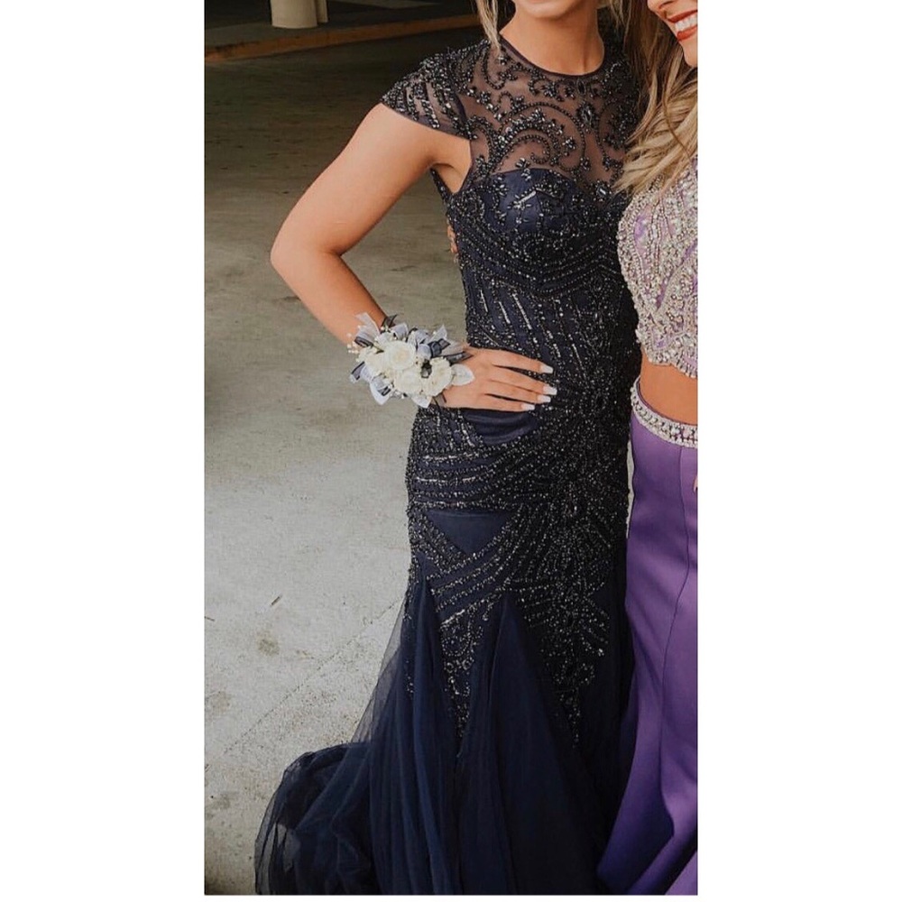 Blue Sherri hill prom dress 50516